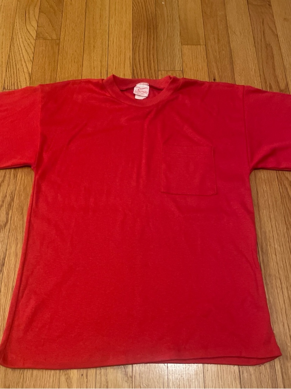 Vintage 80s t shirt red blank size 14/youth large Classic T-Shirt made in usa